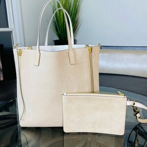 Luana Italy Suede Leather Zip Tote Bag Shoulder